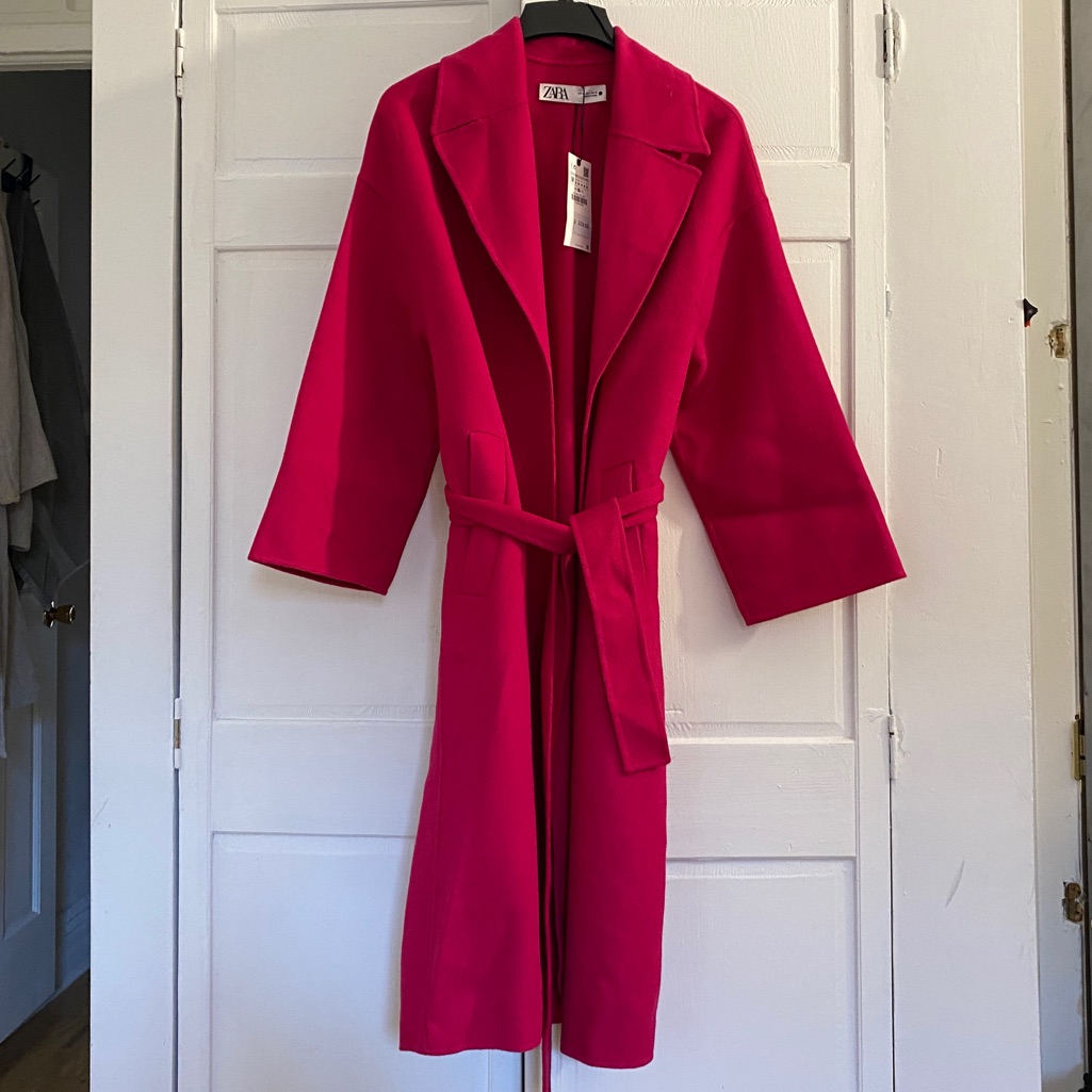 Zara Pink/Fuchsia Oversized Robe Coat
